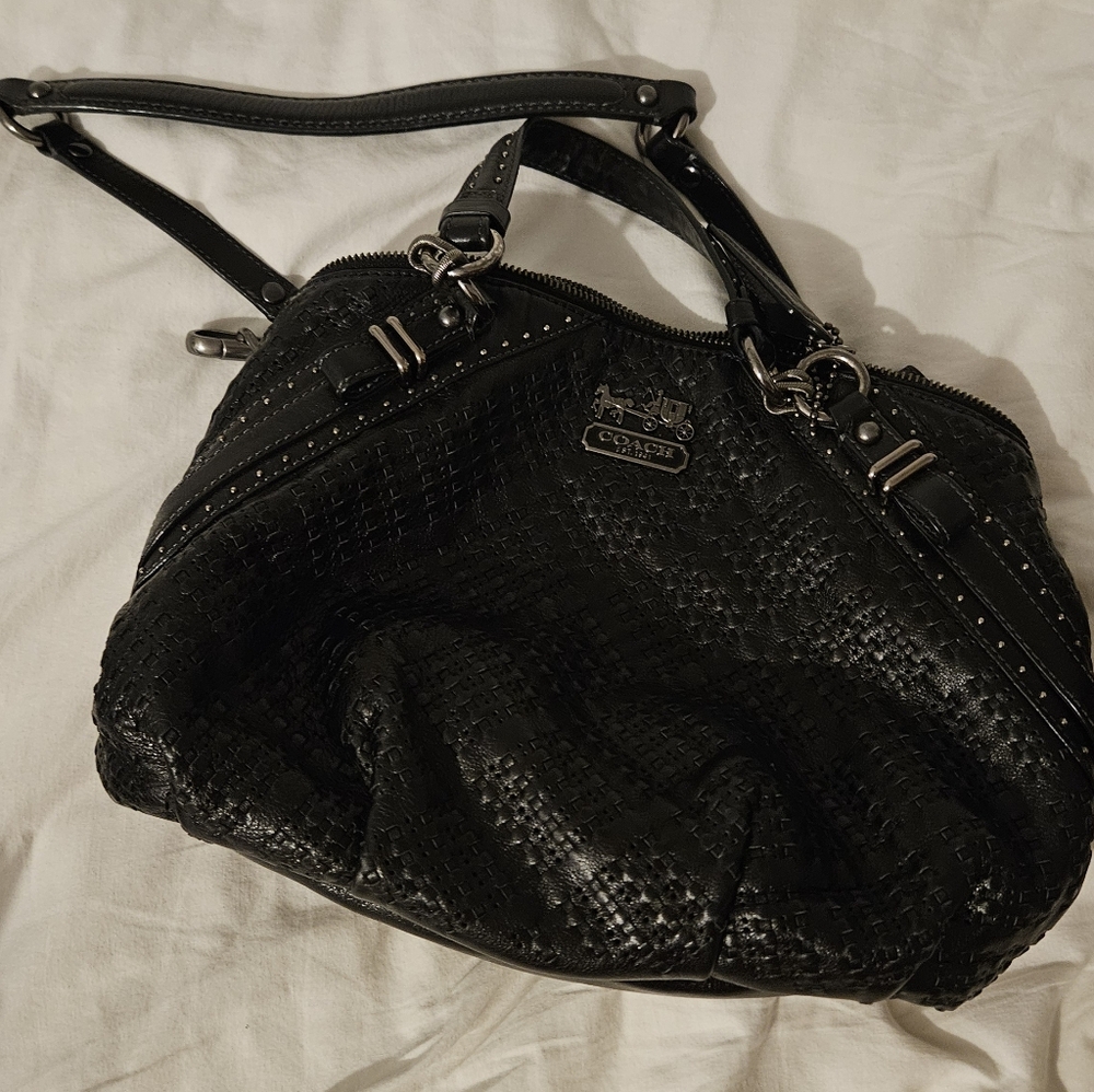 Coack Black Leather Shoulder Bag